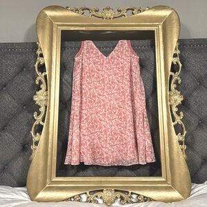Charles Henry Dress Womens S Floral Tank in Pink Shadow Petals Sleeveless.